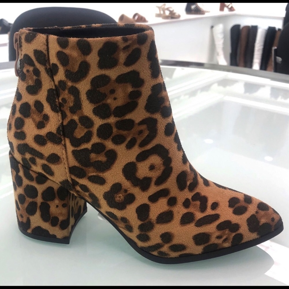 Leopard Printed Bootie Block Heel - image 1